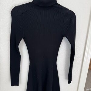 Zara Black Long Sleeve Ribbed Dress
